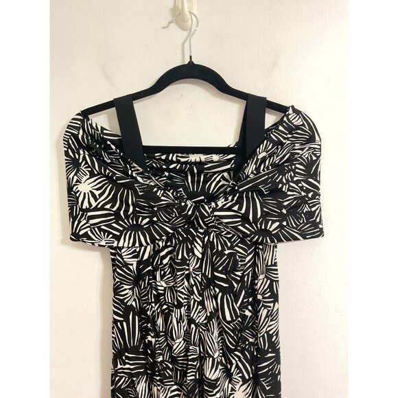 MAXMARA Printed Dress Jersey Knit in Black/White size Large - Picture 6 of 12